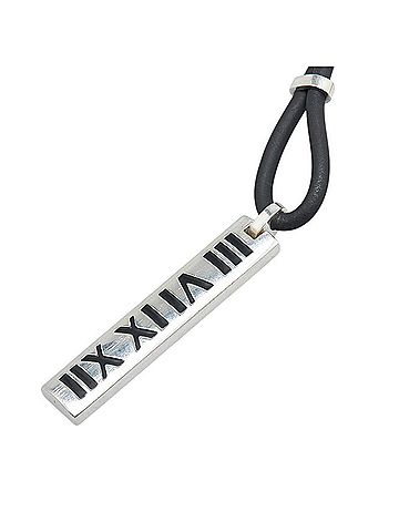 Tiffany Tiffany Atlas Necklace Silver Black SV925 Rubber Women's TIFFANY&Co. (view 1)