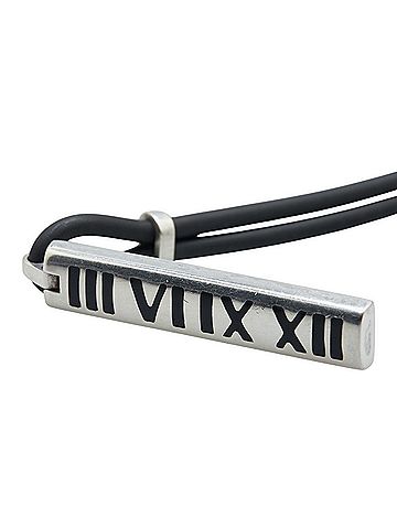 Tiffany Tiffany Atlas Necklace Silver Black SV925 Rubber Women's TIFFANY&Co. (view 2)