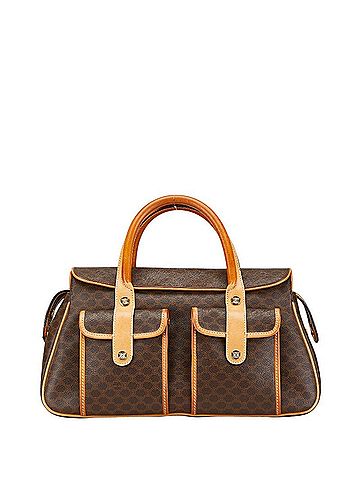 Céline Celine Macadam Handbag Brown PVC Leather Women's CELINE (view 1)