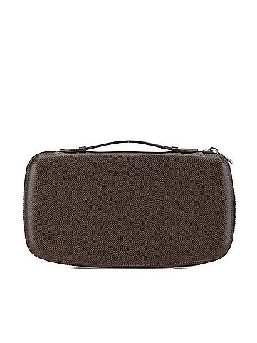 Louis Vuitton Louis Vuitton Taiga Organizer Atoll Long Wallet Round Travel Case M30658 Grisli Brown Leather PVC Men's LOUIS VUITTON (view 1)