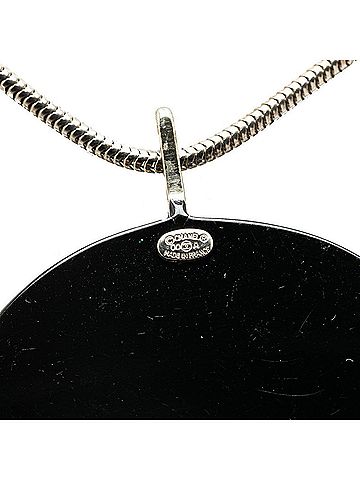 Chanel Chanel Chain Pendant Necklace Silver Black Metal Women's CHANEL (view 2)