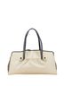 Bvlgari Tan Blue BVLGARI Tote Bag Shoulder Beige Navy Canvas Leather Women's One size - photo 1