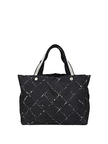 Chanel Chanel Old Travel Line Handbag Tote Bag Black White Nylon Women's CHANEL (view 1)