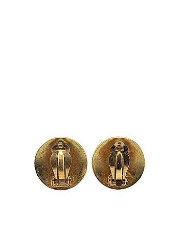 Chanel Chanel Coco Mark Earrings Gold Black Plated Women's CHANEL (view 2)