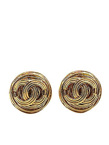 Chanel Chanel Coco Mark Earrings Gold Plated Women's CHANEL (view 1)