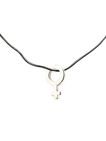 Gucci Gucci Mess Symbol Necklace Black SV925 Silver Leather Women's GUCCI (view 1)
