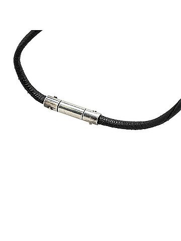Gucci Gucci Mess Symbol Necklace Black SV925 Silver Leather Women's GUCCI (view 2)