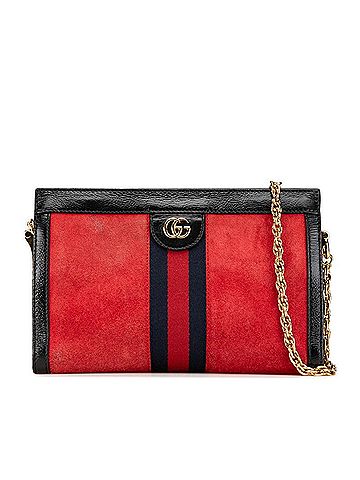 Gucci Gucci Ophidia Sherry Line Chain Shoulder Bag 503877 Red Black Suede Leather Women's GUCCI (view 1)