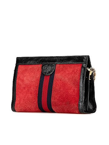 Gucci Gucci Ophidia Sherry Line Chain Shoulder Bag 503877 Red Black Suede Leather Women's GUCCI (view 2)