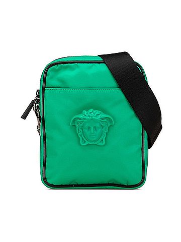 Versace Versace Medusa Shoulder Bag Green Black Nylon Leather Women's VERSACE (view 1)