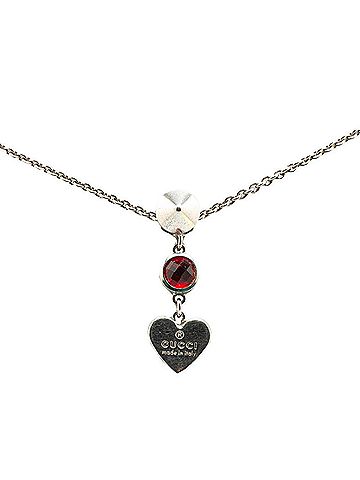 Gucci Gucci Heart Stud Bejeweled Necklace SV925 Silver Women's GUCCI (view 1)