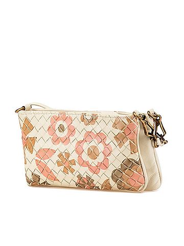 Bottega Veneta Bottega Veneta Intrecciato Flower Motif Shoulder Bag White Beige Pink Leather Women's BOTTEGAVENETA (view 2)