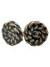 Chanel 100% Other Black Chanel Coco Mark Round Earrings Black Gold Plated Women's CHANEL One size - photo 1