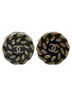Chanel 100% Other Black Chanel Coco Mark Round Earrings Black Gold Plated Women's CHANEL One size - photo 2