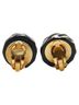 Chanel 100% Other Black Chanel Coco Mark Round Earrings Black Gold Plated Women's CHANEL One size - photo 3
