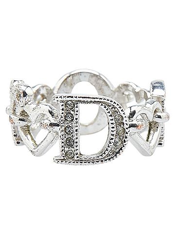 Christian Dior Christian Dior Dior Heart Ring, Metal, Rhinestone, Women's, (view 2)