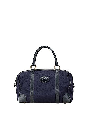 Céline Celine C Macadam Handbag Navy Canvas Leather Women's CELINE (view 1)
