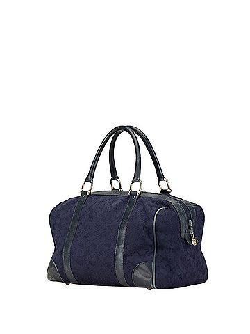 Céline Celine C Macadam Handbag Navy Canvas Leather Women's CELINE (view 2)