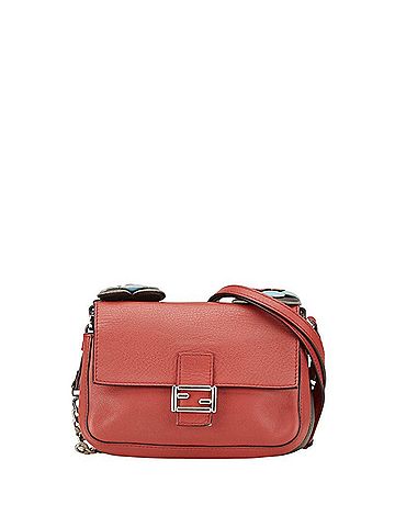 Fendi FENDI Double Micro Bucket Handbag Chain Shoulder Bag 8M0371 Red Multicolor Leather Women's (view 1)