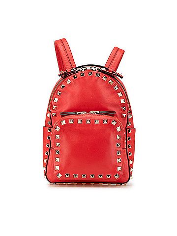Valentino Valentino Rockstud Backpack Red Leather Women's (view 1)