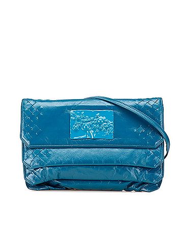 Bottega Veneta Bottega Veneta Intrecciato Shoulder Bag Blue Leather Women's BOTTEGAVENETA (view 1)