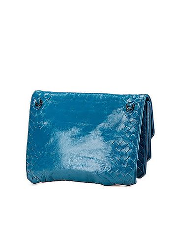 Bottega Veneta Bottega Veneta Intrecciato Shoulder Bag Blue Leather Women's BOTTEGAVENETA (view 2)