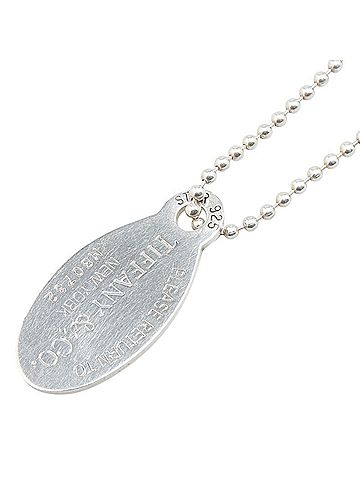 Tiffany Tiffany & Co. Return to Oval Tag Long Necklace with Ball Chain, SV925 Silver, Women's. TIFFANY (view 1)