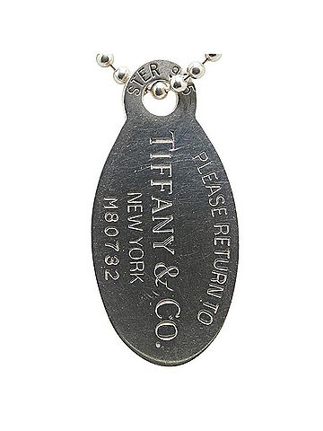 Tiffany Tiffany & Co. Return to Oval Tag Long Necklace with Ball Chain, SV925 Silver, Women's. TIFFANY (view 2)