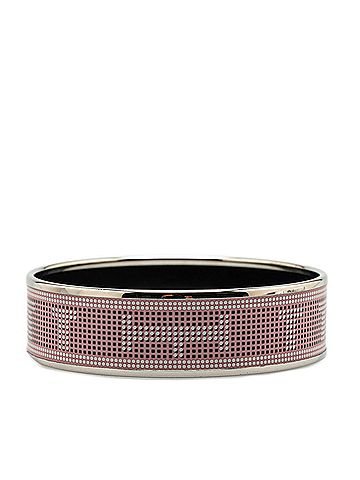 Hermès Hermes enamel GM H pattern bangle pink silver metal ladies HERMES (view 1)