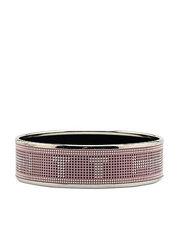 Hermès Hermes enamel GM H pattern bangle pink silver metal ladies HERMES (view 2)