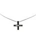 Gucci 100% Sterling Silver Black Gucci Cutout G Cross Pendant Necklace 228363 SV925 Silver Ruthenium Women's GUCCI One size - photo 1