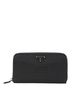 Prada Black Prada Triangle Plate Long Wallet Black Nylon Leather Women's PRADA One size - photo 1