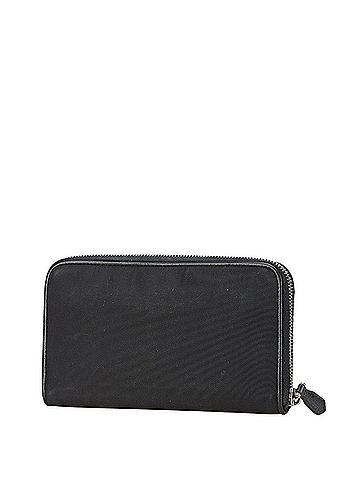 Prada Prada Triangle Plate Long Wallet Black Nylon Leather Women's PRADA (view 2)