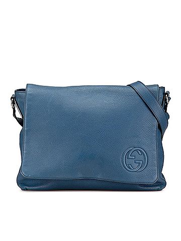 Gucci Gucci Interlocking G Shoulder Bag 322056 Blue Leather Women's GUCCI (view 1)