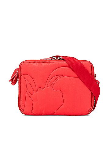 Christian Dior Christian Dior Dior Trotter ERL Collaboration Mirage Quilted Rabbit Shoulder Bag Pouch Red Nylon Leather Women's (view 1)