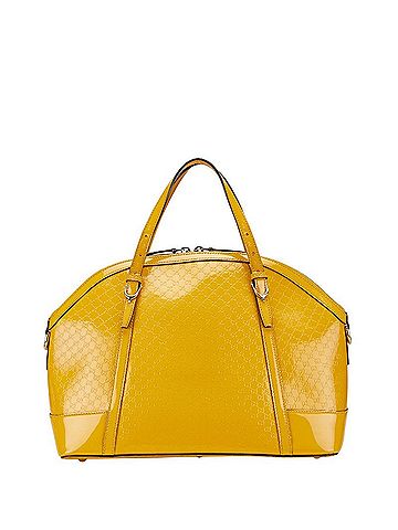 Gucci Gucci Micro Guccissima Handbag Tote Bag 809614 Yellow Patent Leather Women's GUCCI (view 1)