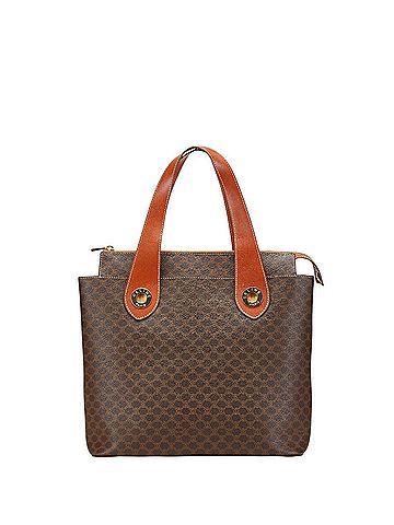 Céline Celine Macadam Handbag Tote Bag Brown PVC Leather Women's CELINE (view 1)