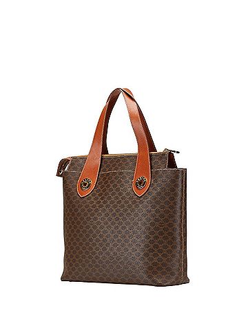 Céline Celine Macadam Handbag Tote Bag Brown PVC Leather Women's CELINE (view 2)