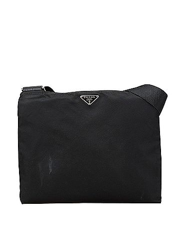 Prada Prada Triangle Plate Shoulder Bag Black Nylon Women's PRADA (view 1)