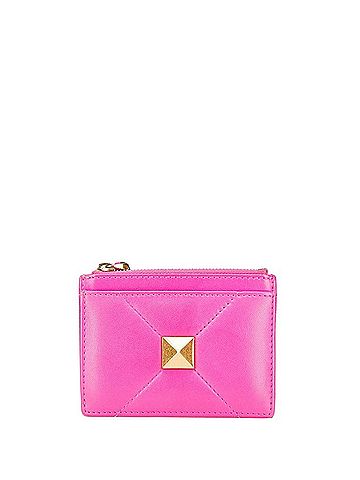 Valentino Valentino Roman Stud Coin Case Pink Gold Leather Women's VALENTINO (view 1)
