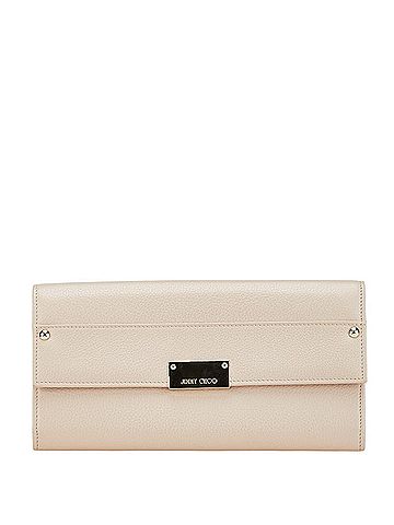 Jimmy Choo Jimmy Choo Long Wallet Beige Leather Women's JIMMY CHOO (view 1)