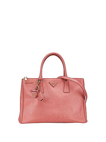 Prada Prada Triangle Plate Galleria Handbag Shoulder Bag BN1874 Pink Saffiano Leather Women's PRADA (view 1)