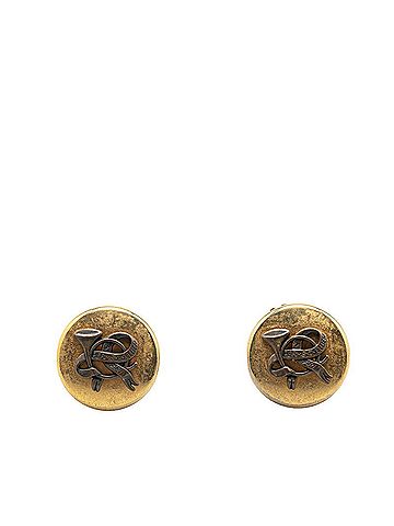 Hermès Hermes Trumpet Ribbon Motif Earrings Gold Plated Women's HERMES (view 1)