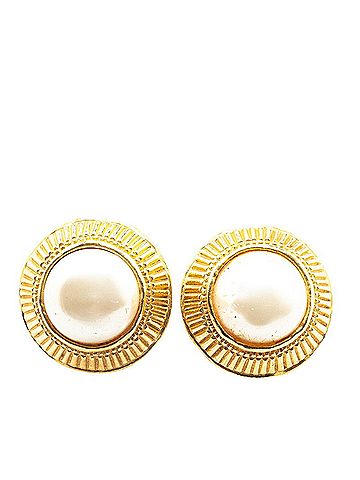 Chanel Chanel Earrings Gold Plated Fake Pearl Women's CHANEL (view 1)