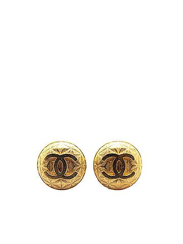 Chanel Chanel Coco Mark Earrings Gold Plated Women's CHANEL (view 1)