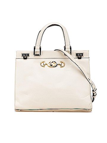 Gucci Gucci Zumi Horsebit Handbag Shoulder Bag 564714 White Gold Silver Leather Women's GUCCI (view 1)