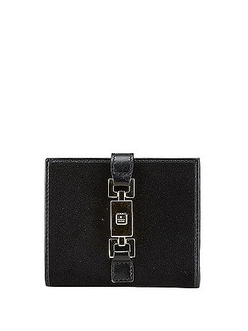 Gucci Gucci Jackie Tri-fold Wallet 035 2126 2129 Black Gold Leather Suede Women's GUCCI (view 1)