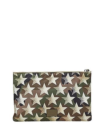 Valentino Valentino Camouflage Star Clutch Bag in Khaki and Brown Nylon Leather for Men (view 1)
