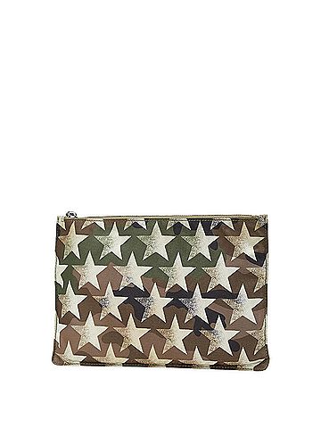 Valentino Valentino Camouflage Star Clutch Bag in Khaki and Brown Nylon Leather for Men (view 2)