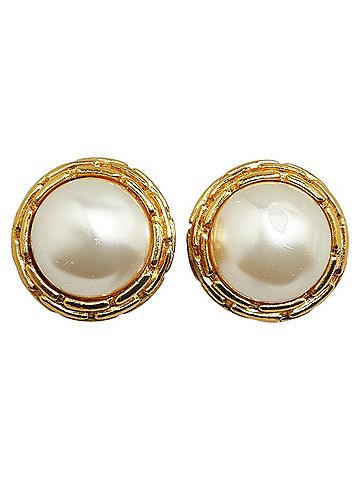 Chanel Chanel Earrings Gold Plated Faux Pearl Women's CHANEL (view 2)